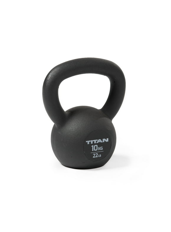 Titan Fitness 10 KG Cast Iron Kettlebell, Single Piece Casting, KG and LB Markings, Full Body Workout