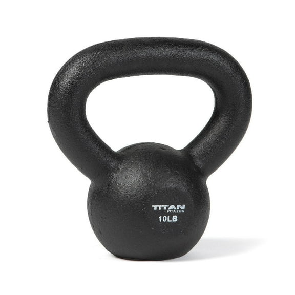 Titan Fitness 10 LB Cast Iron Kettlebell, Single Piece Casting, LB Markings, Full Body Workout