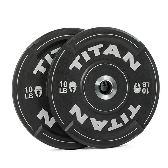 Titan Fitness 10 LB EZ-Grip Urethane Olympic Weight Plates, Pair of Black Competition Plates with Steel Chrome Core, Easy-Grip Interlocking Design, Weightlifting, Strength Training, Home Gym Plates