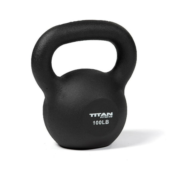 Titan Fitness 100 LB Cast Iron Kettlebell, Single Piece Casting, LB Markings, Full Body Workout