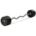 thumbnail image 1 of Titan Fitness 110 LB Rubber EZ Curl Fixed Barbell, Pre-Loaded Weight Bar for Strength Training & Weightlifting, 1 of 10