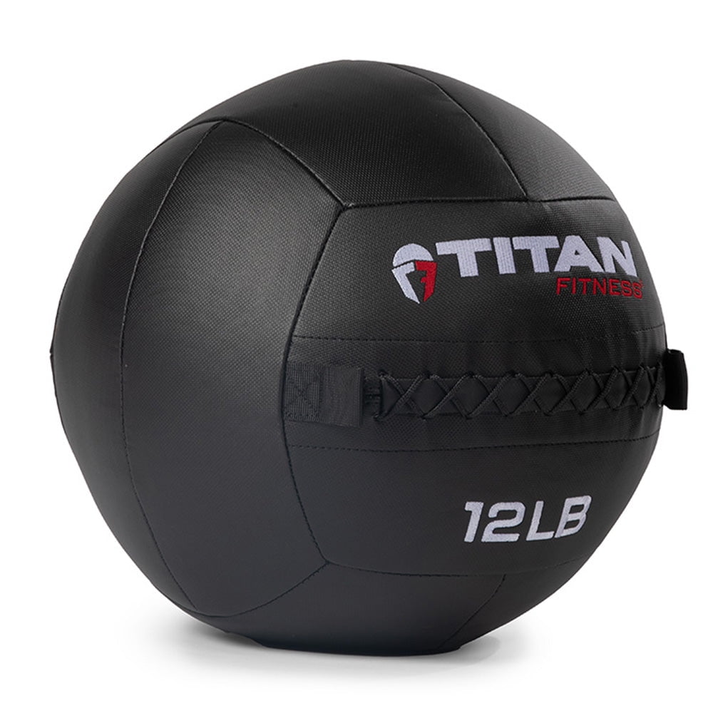 Titan Fitness 12 LB Composite Wall Ball, Soft Shell Poly-Composite Laminate Cross Texture