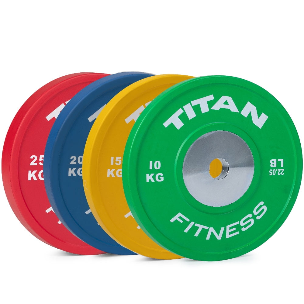 Titan Fitness 140 KG Set Elite Color Olympic Bumper Plates, Sold Set of