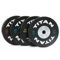 thumbnail image 1 of Titan Fitness 140 KG Set Elite Competition Bumper Plates, Set of Pairs, Black Olympic Weight Plates, 1 of 7