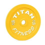 Titan Fitness 15 KG Olympic Calibrated Steel Powerlifting Plate, Machine Precision Steel Discs, Sold Individually
