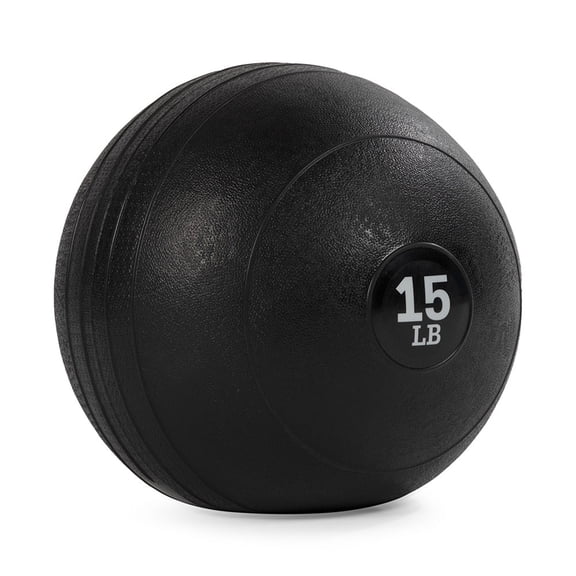 Titan Fitness 15 LB Rubber Slam Ball, Dead Weight Ball Absorbs Impact, Minimal Bounce, Textured Surface