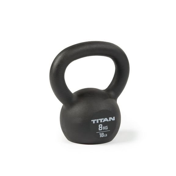 Titan Fitness 8 KG Cast Iron Kettlebell, Single Piece Casting, KG and LB Markings, Full Body Workout