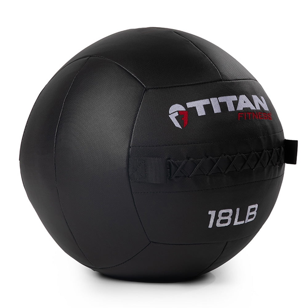 Titan Fitness 18 LB Composite Wall Ball, Soft Shell Poly-Composite ...