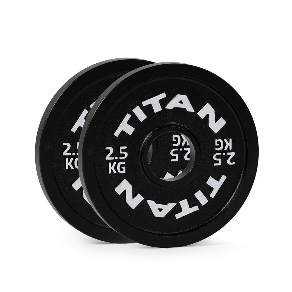 Titan Fitness 2.5 KG Olympic Calibrated Steel Powerlifting Plates, Machine Precision Steel Discs, Sold in Pair
