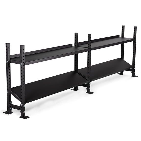Titan Fitness 2-Tier Elite Series Extension Unit Mass Storage System, 45.5" x 149" Dumbbell Kettlebell Storage