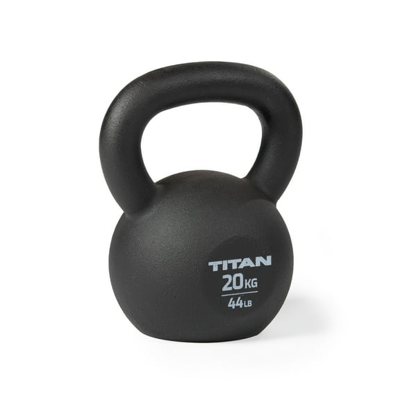 Titan Fitness 20 KG Cast Iron Kettlebell, Single Piece Casting, KG and LB Markings, Full Body Workout