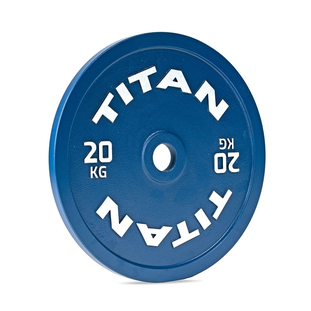 Titan Fitness 20 KG Olympic Calibrated Steel Powerlifting Plate, Machine Precision Steel Discs, Sold Individually