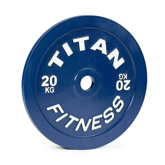 Titan Fitness 20 KG Olympic Calibrated Steel Powerlifting Plate, Machine Precision Steel Discs, Sold Individually