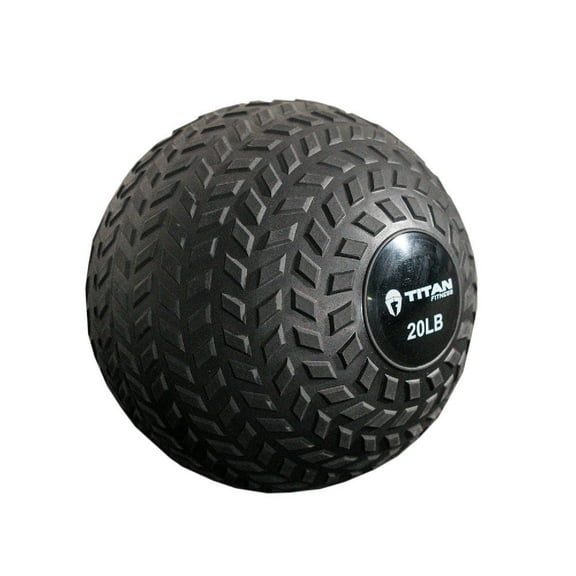 Titan Fitness 20 LB Rubber Tread Slam Ball, Dead Bounce, 10in Diameter, Weight Workout - Throw, Catch, Slam, Twist
