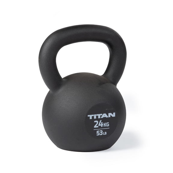 Titan Fitness 24 KG Cast Iron Kettlebell, Single Piece Casting, KG and LB Markings, Full Body Workout