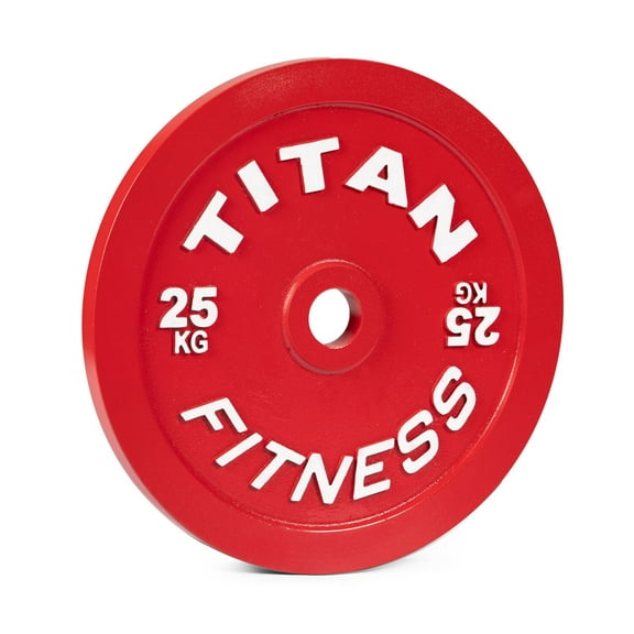 Titan Fitness 25 KG Olympic Calibrated Steel Powerlifting Plate, Machine Precision Steel Discs, Sold Individually