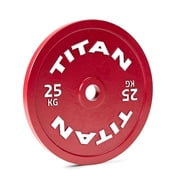 Titan Fitness 25 KG Olympic Calibrated Steel Powerlifting Plate, Machine Precision Steel Discs, Sold Individually