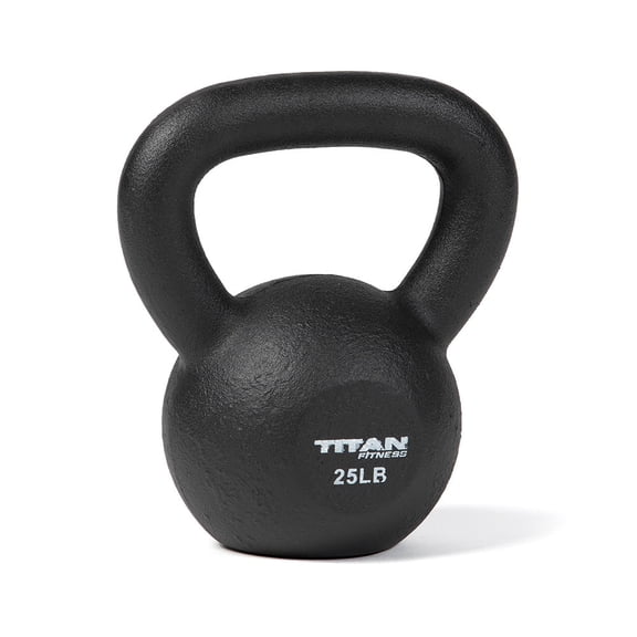 Titan Fitness 25 LB Cast Iron Kettlebell, Single Piece Casting, LB Markings, Full Body Workout