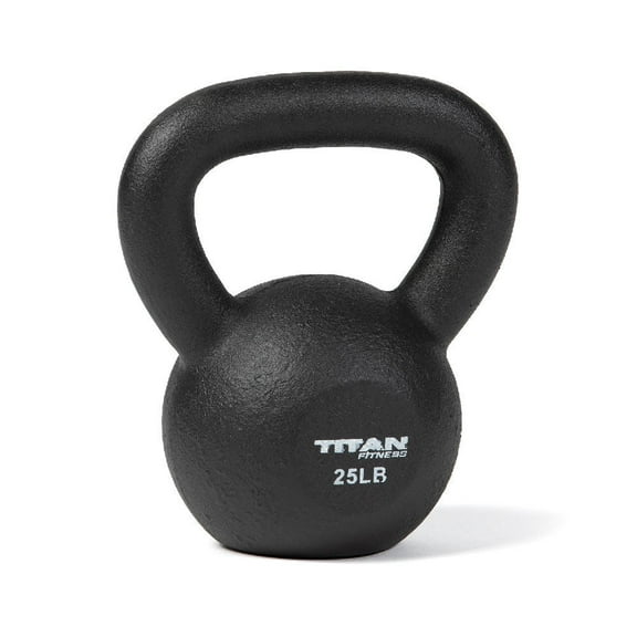 Titan Fitness 25 LB Cast Iron Kettlebell, Single Piece Casting, LB Markings, Full Body Workout