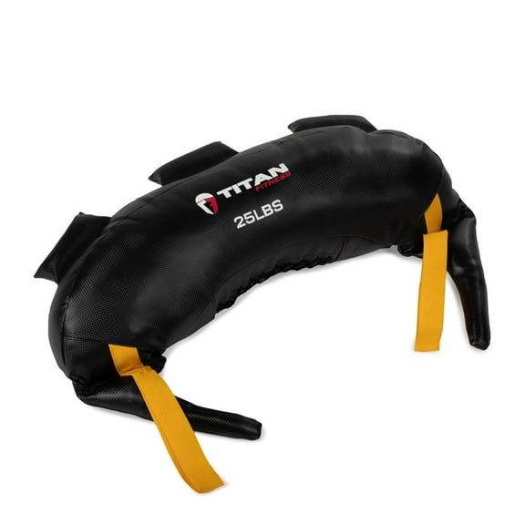 Titan Fitness 25 LB Functional Training Swing Bag, PU Material Bulgarian Power Sand Bag, Multiple Grips for Squats, Lunges, Throws, And More