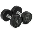 Titan Fitness 25 LB Set Round Urethane Dumbbells, Medium Volcano