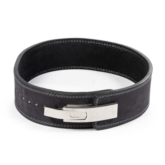 Titan Fitness 2XL 38" - 45" Lever Powerlifting Belt, 4" Wide Belt, 10mm thick, Black Leather Training Belt