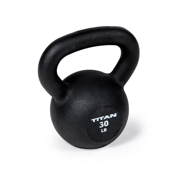 Titan Fitness 30 LB Cast Iron Kettlebell, Single Piece Casting, LB Markings, Full Body Workout