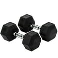 thumbnail image 1 of Titan Fitness 30 LB Pair Free Weights, Black Rubber Coated Hex Dumbbell, Ergonomic Cast Iron Handle, Strength Training, 1 of 7