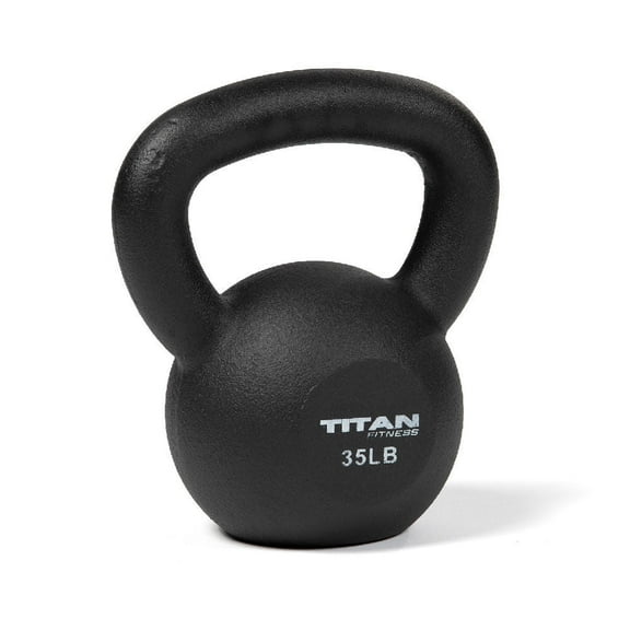 Titan Fitness 35 LB Cast Iron Kettlebell, Single Piece Casting, LB Markings, Full Body Workout