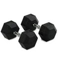 thumbnail image 1 of Titan Fitness 45 LB Pair Free Weights, Black Rubber Coated Hex Dumbbell, Ergonomic Cast Iron Handle, Strength Training, 1 of 7