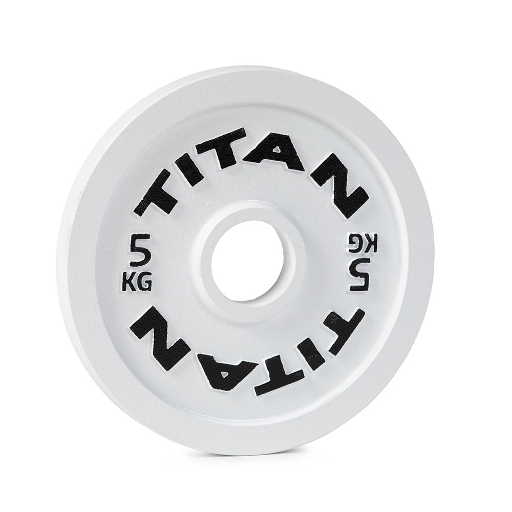 Titan Fitness 5 KG Olympic Calibrated Steel Powerlifting Plate, Machine Precision Steel Discs, Sold Individually