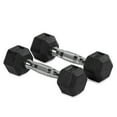 thumbnail image 1 of Titan Fitness 5 LB Pair Rubber Coated Hex Dumbbells, Roll-Resistant Hexagonal Free Weights, Chrome-Coated Handles with Knurling, Strength Training Equipment, 1 of 7