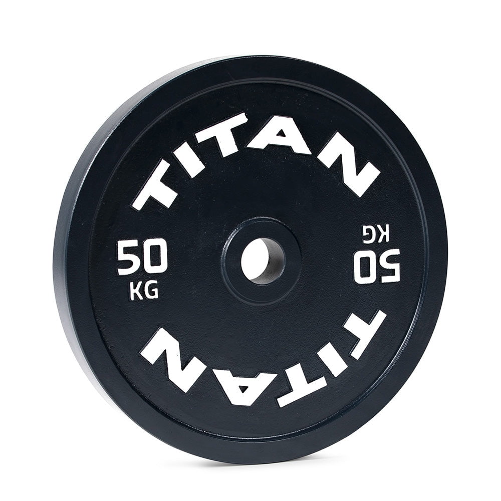 Titan Fitness 50 KG Olympic Calibrated Steel Powerlifting Plate, Machine Precision Steel Discs, Sold Individually