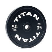Titan Fitness 50 KG Olympic Calibrated Steel Powerlifting Plate, Machine Precision Steel Discs, Sold Individually