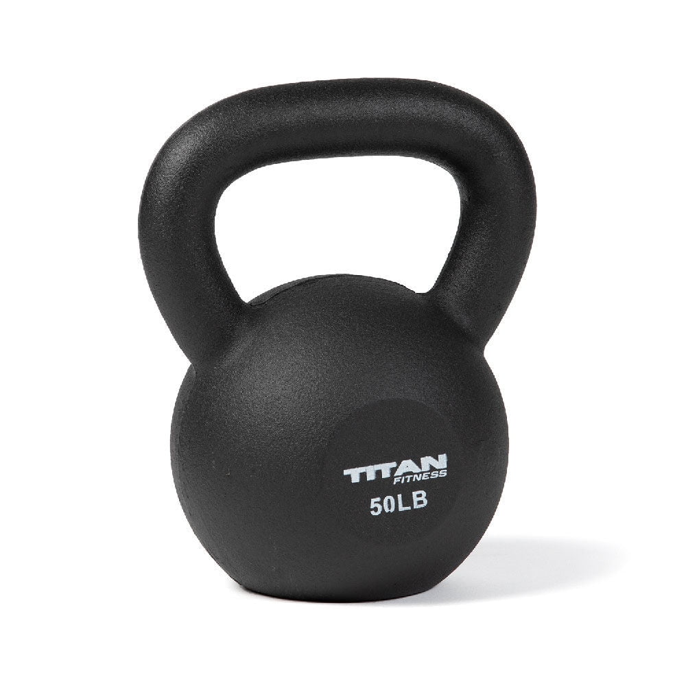 Titan Fitness 50 LB Cast Iron Kettlebell, Single Piece Casting, LB ...