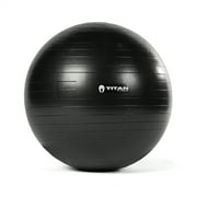 Titan Fitness 55cm Black Exercise Stability Ball, 21.65" Diameter Inflatable Yoga Ball for Home Gym Workouts, Resistance Exercises, Balance Core Strength Training