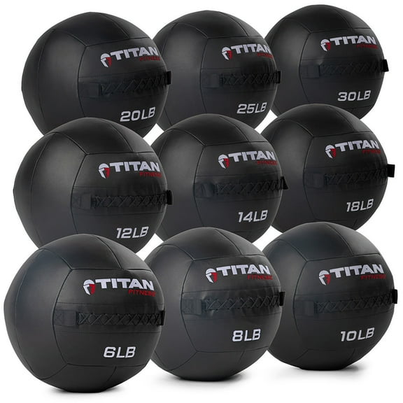 Titan Fitness 6 LB-30 LB Composite Wall Balls, Soft Shell Poly-Composite Laminate