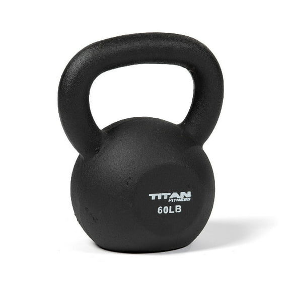 Titan Fitness 60 LB Cast Iron Kettlebell, Single Piece Casting, LB Markings, Full Body Workout