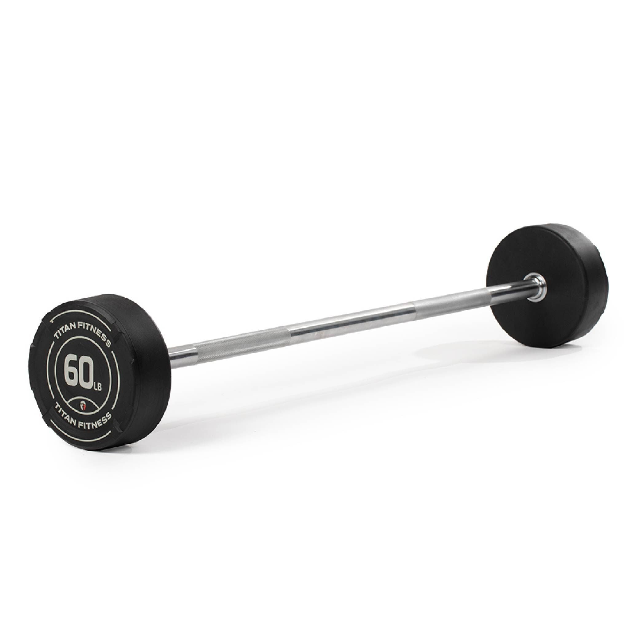 Titan Fitness 60 LB Rubber Straight Fixed Barbell Pre Loaded Weight Bar for Strength Training Weightlifting Walmart