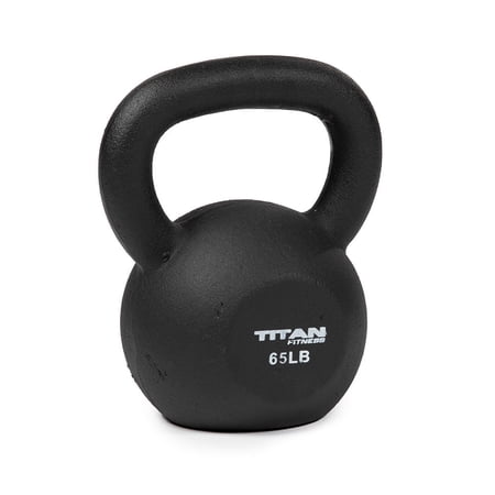 Titan Fitness 65 LB Cast Iron Kettlebell, Single Piece Casting, LB Markings, Full Body Workout