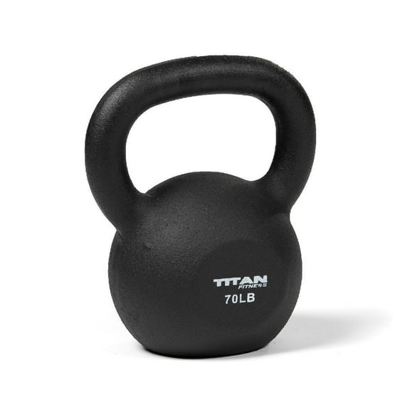 Titan Fitness 70 LB Cast Iron Kettlebell, Single Piece Casting, LB Markings, Full Body Workout