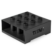 Titan Fitness 9 Barbell Holder, Vertical Olympic Sized Bar Rack, 19" x 19" Compact Floor Unit
