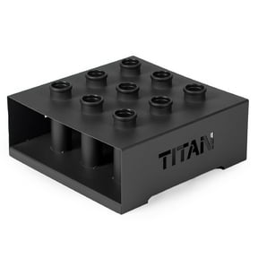 Titan Fitness 9 Barbell Holder, Vertical Olympic Sized Bar Rack, 19" x 19" Compact Floor Unit
