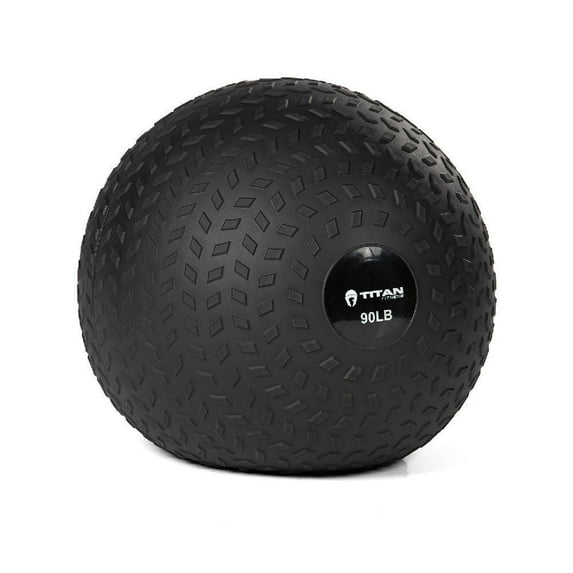Titan Fitness 90 LB Rubber Tread Slam Ball, Dead Bounce, 14in Diameter, Weight Workout - Throw, Catch, Slam, Twist