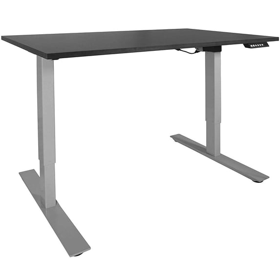 Titan Fitness A2 Adjustable Sit/Stand Desk 60" x 30" Black Top Silver Frame
