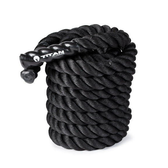 Titan Fitness Battle Rope 30ft x 2in, Poly Dacron Heavy Rope for Home Gym Conditioning Workouts, Cross-Train, Strength Training Exercises