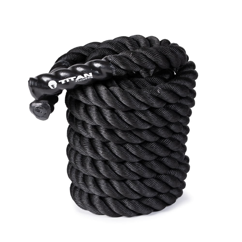 Titan Fitness Battle Rope 40ft x 2in, Poly Dacron Heavy Rope for Home ...