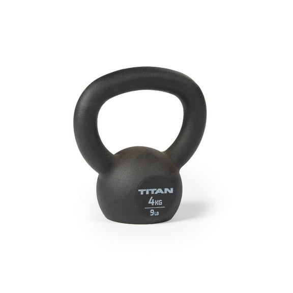 Titan Fitness 4 KG Cast Iron Kettlebell, Single Piece Casting, KG and LB Markings, Full Body Workout