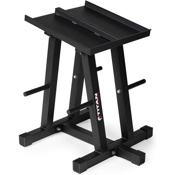 Titan Fitness Dumbbell Stand and Plate Tree, 260 LB Capacity, Organize Classic Dumbbells, Power Blocks, Loose Plates, Home Gym Storage Rack