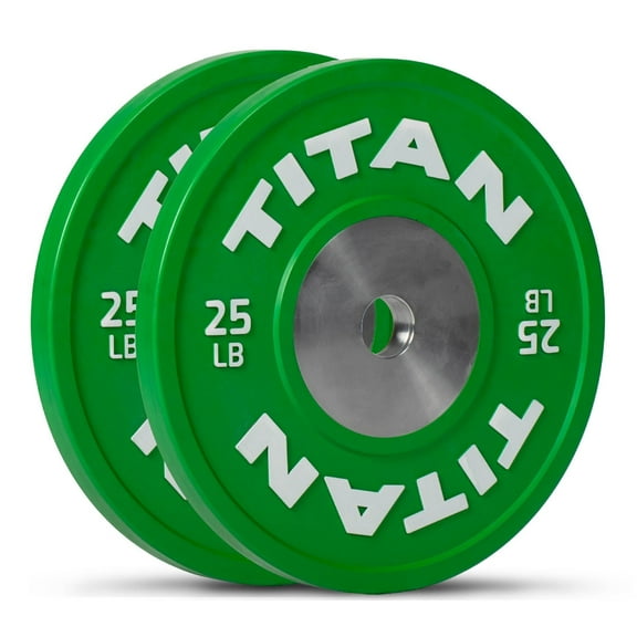 Titan Fitness Elite 25 LB Pair Green Elite Competition Bumper Plates